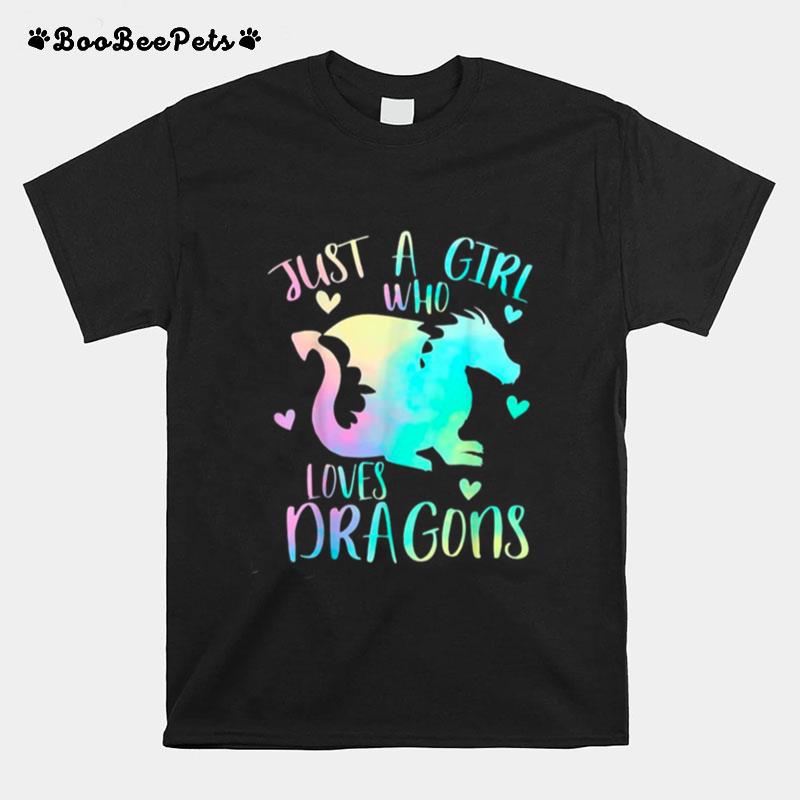Just A Girl Who Loves Dragons Cute Dragon Teen Girls T-Shirt