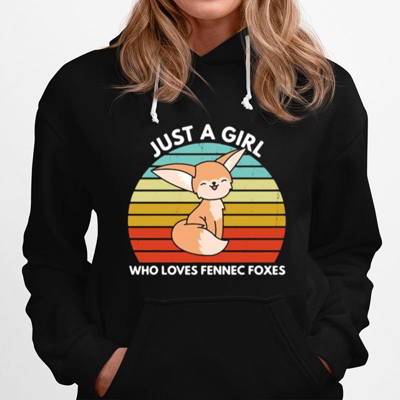 Just A Girl Who Loves Fennec Foxes Cute Fennec Fox Vintage Hoodie