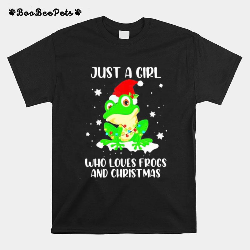 Just A Girl Who Loves Frogs And Christmas T-Shirt