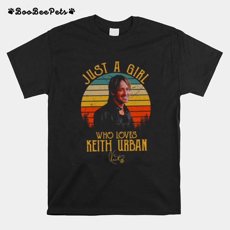 Just A Girl Who Loves Keith Art Urban Keith Urban T-Shirt