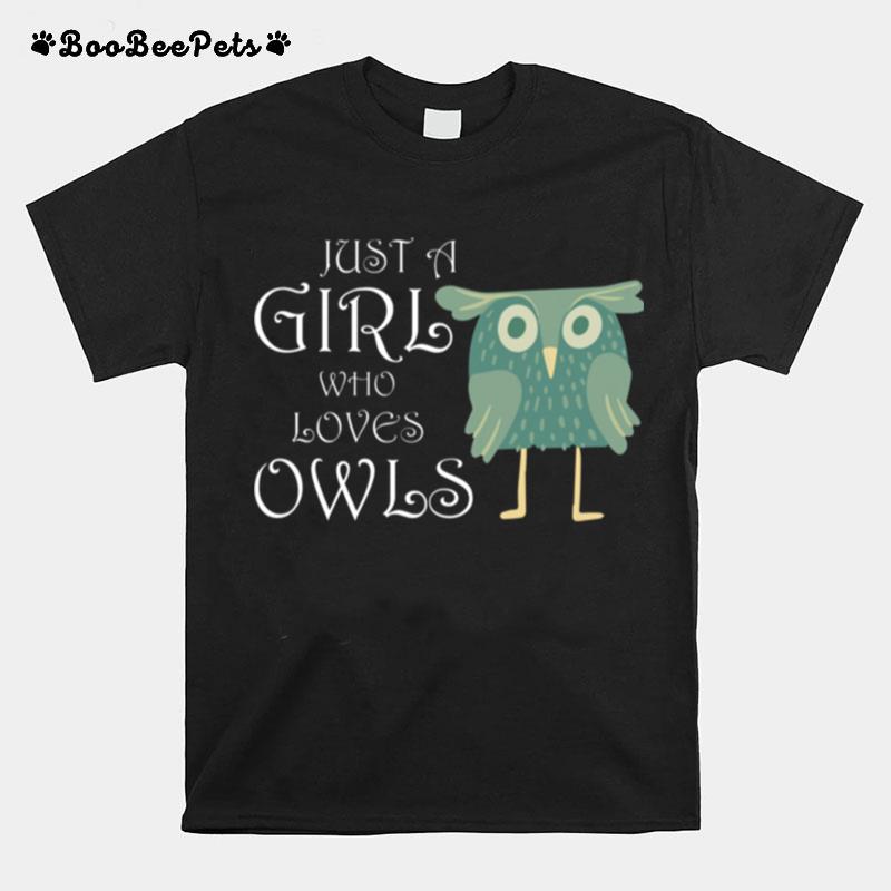 Just A Girl Who Loves Owls Retro Owl Vintage Owl T-Shirt