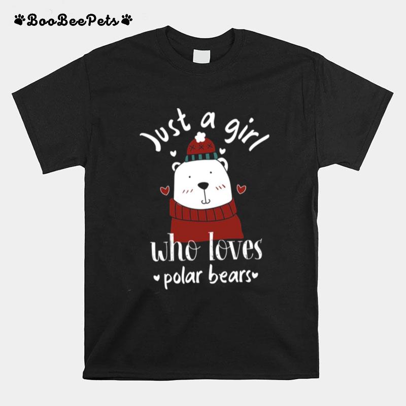 Just A Girl Who Loves Santa Polar Bear T-Shirt