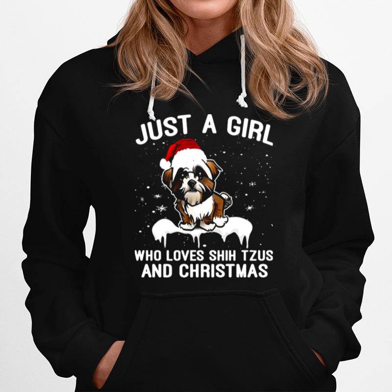 Just A Girl Who Loves Shih Tzus And Christmas Hoodie