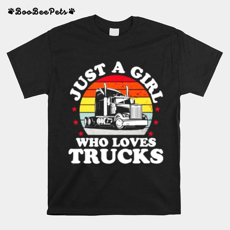 Just A Girl Who Loves Trucks Vintage T-Shirt