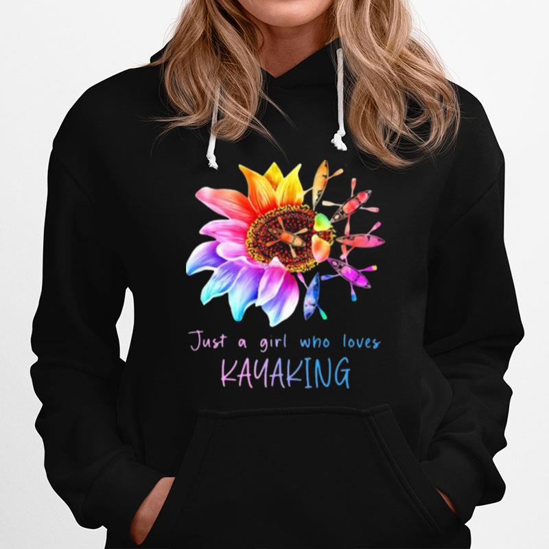 Just A Gril Who Loves Kayaking Flower Hoodie