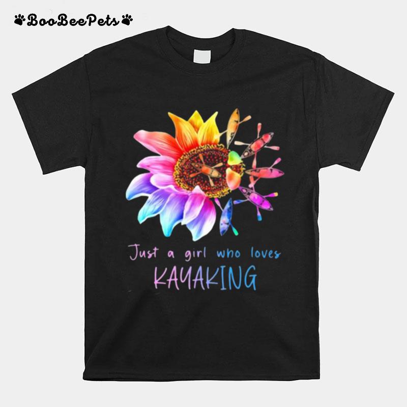 Just A Gril Who Loves Kayaking Flower T-Shirt