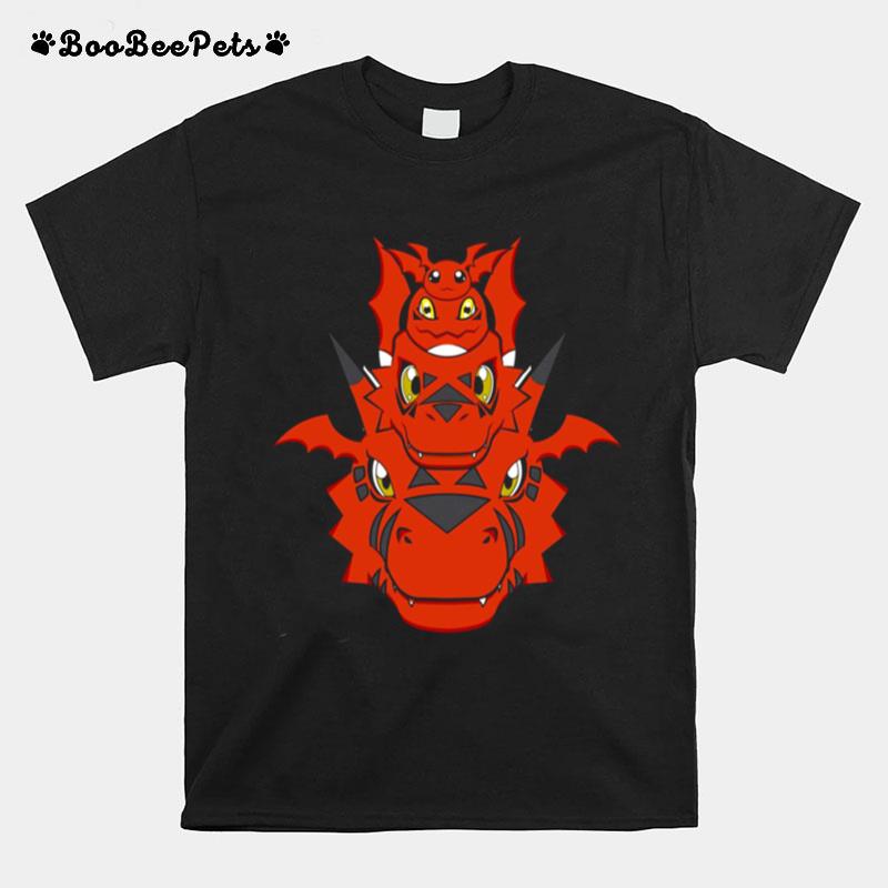 Jyarimon Gigimon Guilmon Growlmon Evolution Digimon T-Shirt