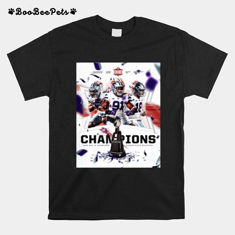 K State Football Team 2022 Big 12 Champions T-Shirt