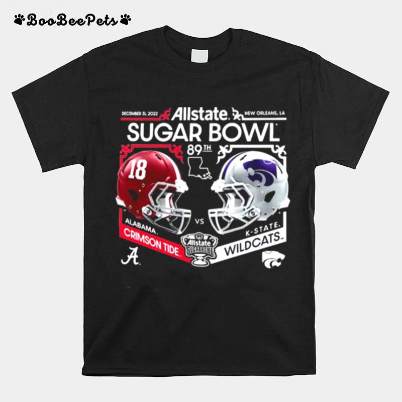 K State Vs Alabama Allstate Sugar Bowl 2022 Vintage Helmet Matchup Copy T-Shirt
