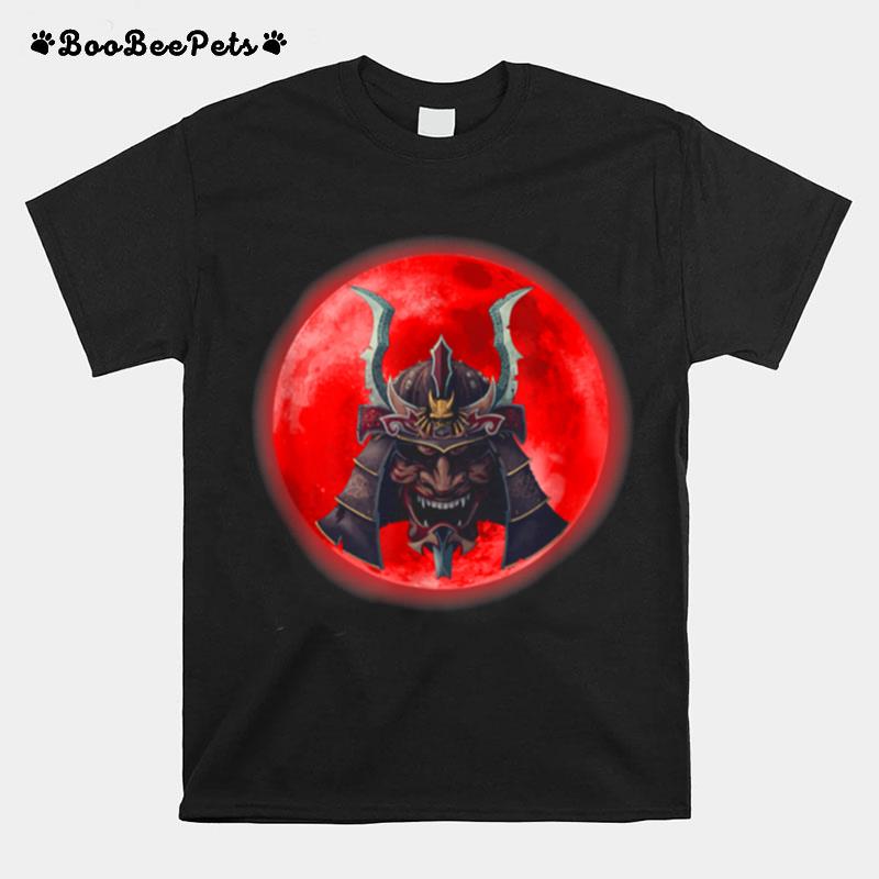 Kabuki Samurai And Blood Moon T-Shirt