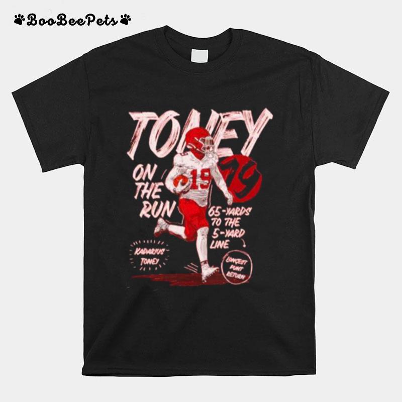 Kadarius Toney On The Run Kansas City Chiefs T-Shirt