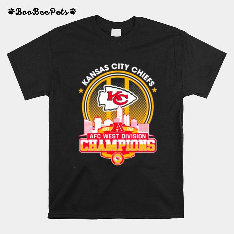 Kansas City Chiefs 2022 Afc West Division Champions Matchup Skyline T-Shirt