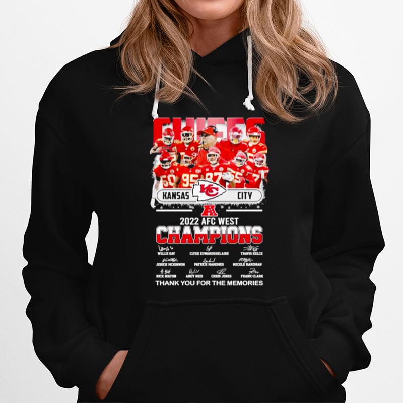 Kansas City Chiefs 2022 Afc West Division Champions Thank You For The Memories Signatures Hoodie