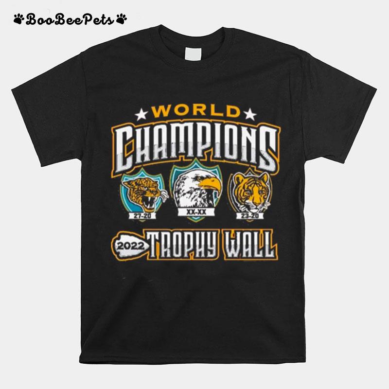 Kansas City Chiefs 2022 World Champions Trophy Wall T-Shirt