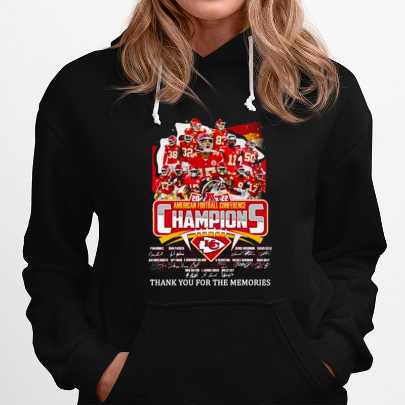 Kansas City Chiefs 22022 Afc Champions Thank You For The Memories Signatures Hoodie