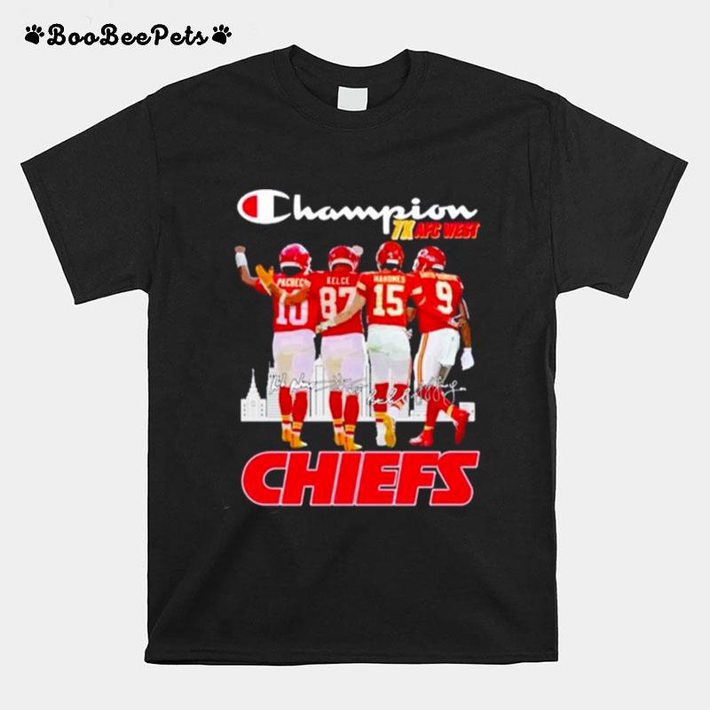 Kansas City Chiefs 7X Afc West Chiefs City Signatures 2022 T-Shirt