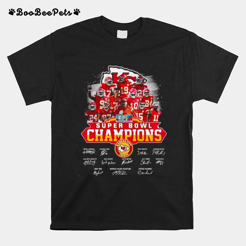 Kansas City Chiefs Lvii Super Bowl Champions Signatures Team 2023 T-Shirt