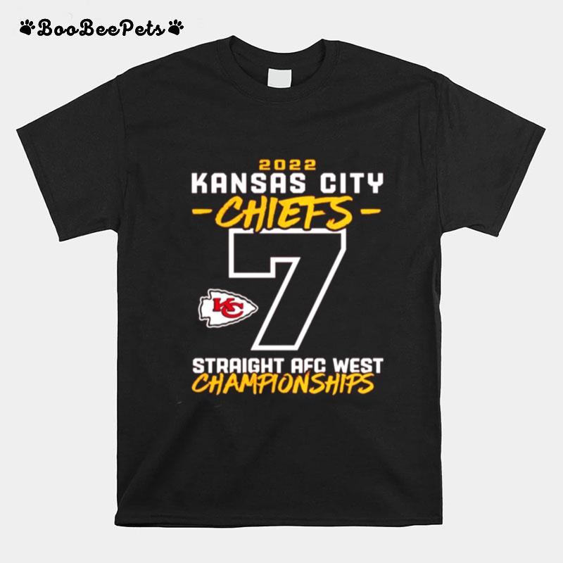 Kansas City Chiefs Straight Afc West Division Championships 2022 T-Shirt