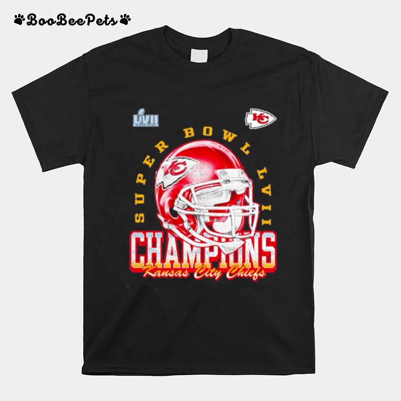 Kansas City Chiefs Super Bowl Champions Lvii Helmets T-Shirt