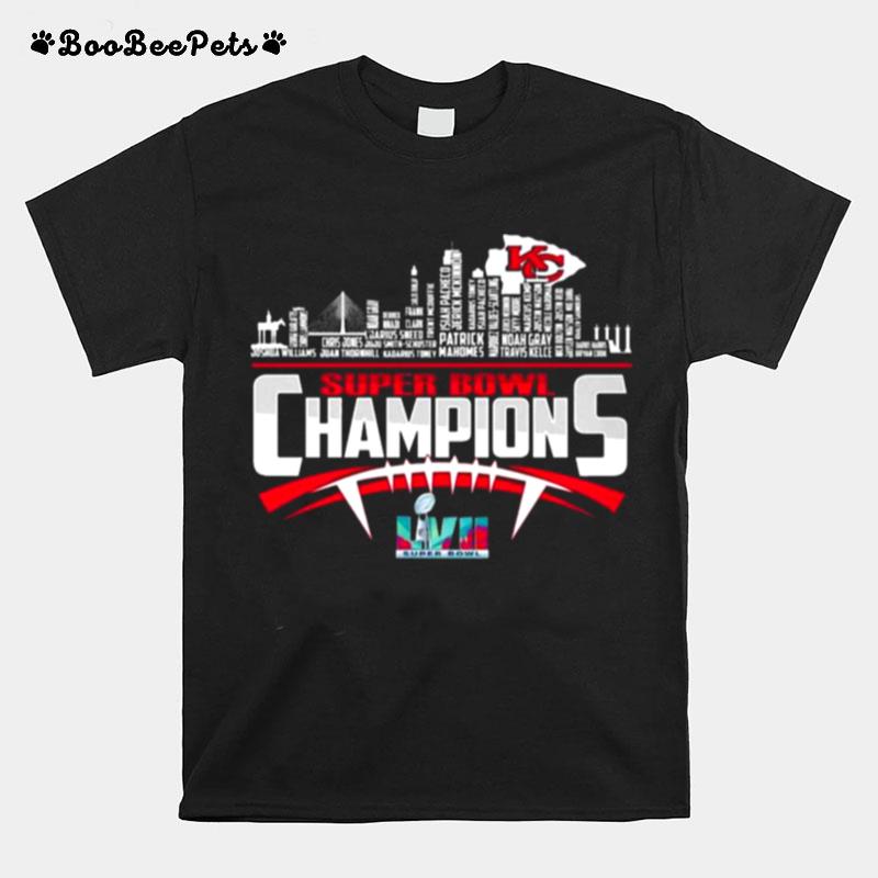Kansas City Chiefs Super Bowl Lvii Champions City Skyline T-Shirt