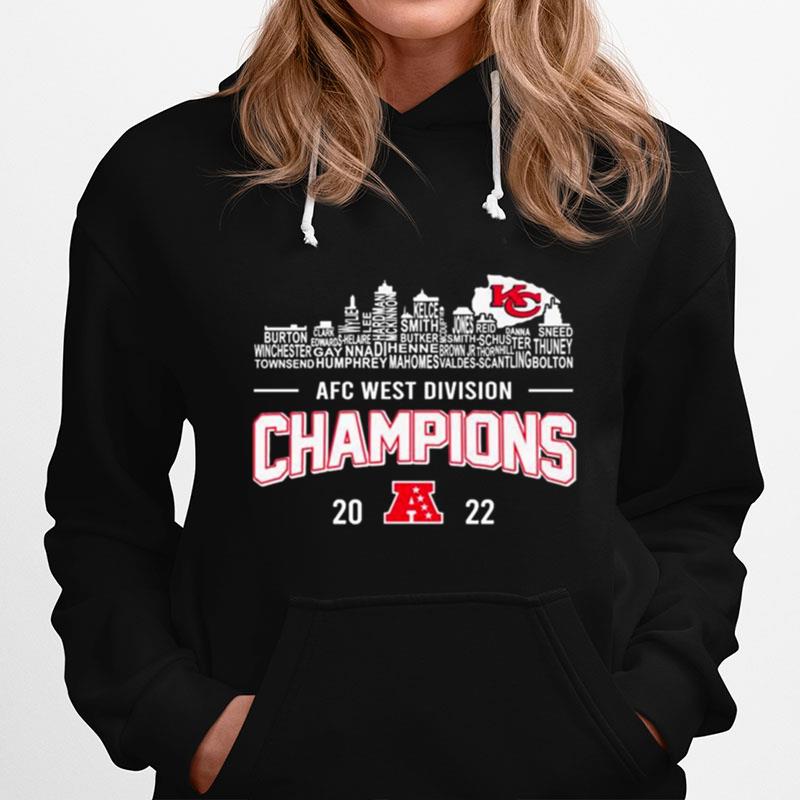 Kansas City Chiefs Team Players 2022 Afc West Division Champions Hoodie