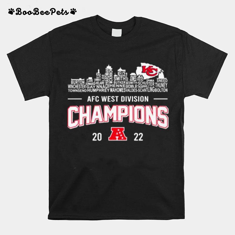 Kansas City Chiefs Team Players 2022 Afc West Division Champions T-Shirt