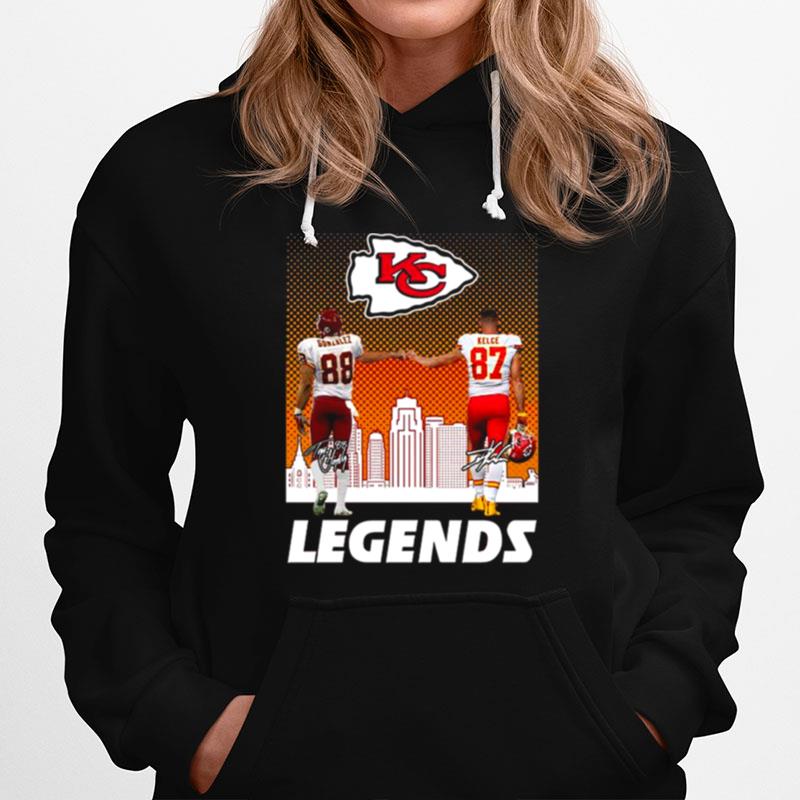 Kansas City Chiefs Tony Gonzalez And Travis Kelce Legends Signatures Hoodie