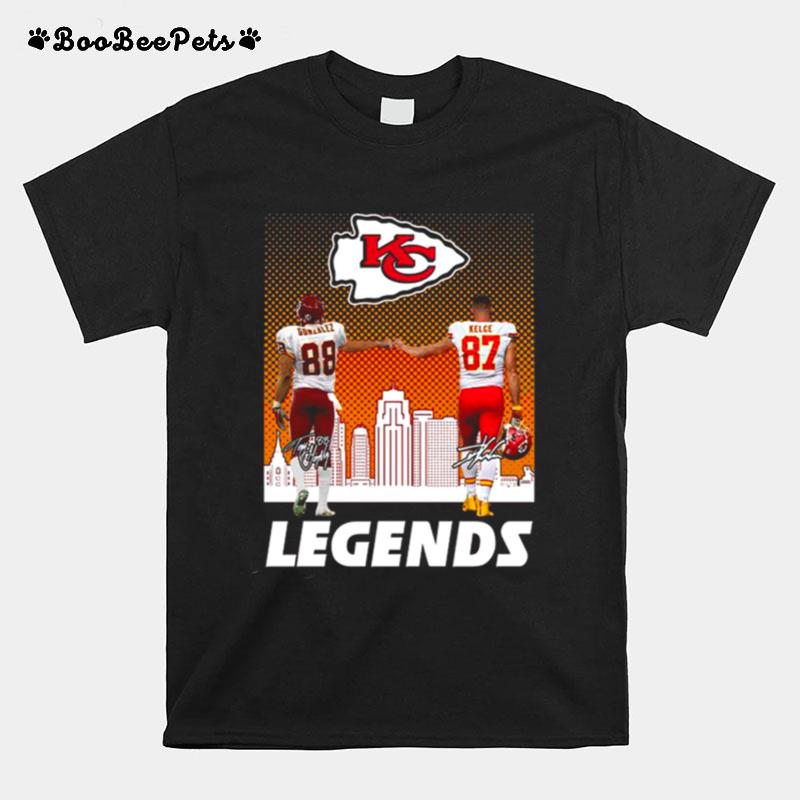 Kansas City Chiefs Tony Gonzalez And Travis Kelce Legends Signatures T-Shirt