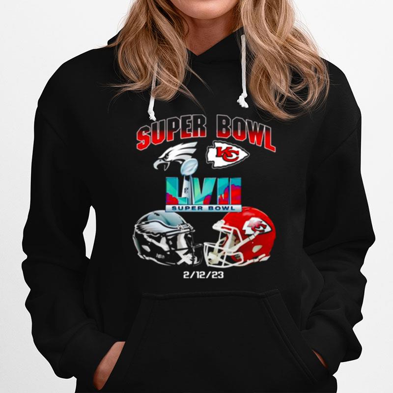 Kansas City Chiefs Vs Philadelphia Eagles Super Bowl 57 Lvii Matchup Helmet Hoodie