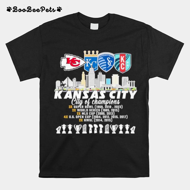 Kansas City City Of Champions 3X Super Bowl 1969 2019 2023 T-Shirt