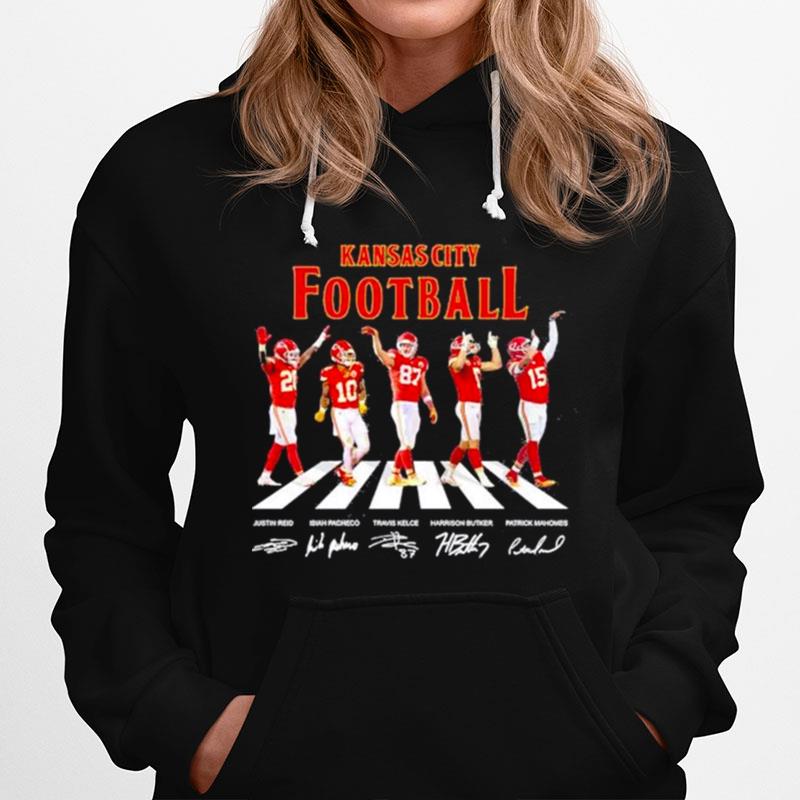 Kansas City Football Reid Pacheco Kelce Butker And Mahomes Abbey Road Signatures 2023 Hoodie