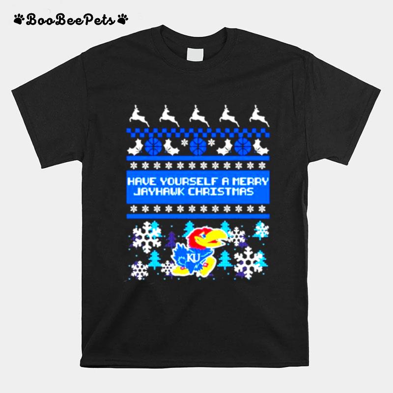 Kansas Merry Jayhawk Christmas Ornament Christmas T-Shirt