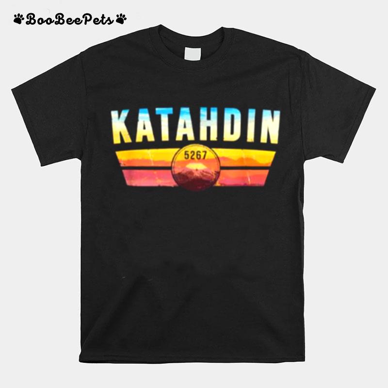 Katahdin Mountain Maine Hiking Climbing Sunset Vintage T-Shirt