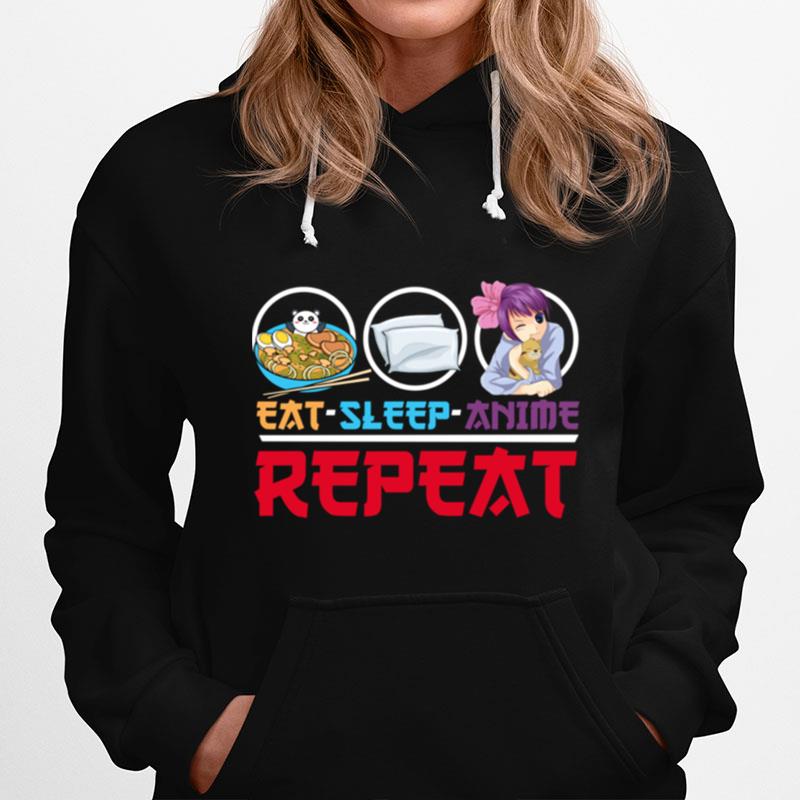 Kawaii Japanese Ramen Panda Eat Sleep Anime Repeat Anime Hoodie