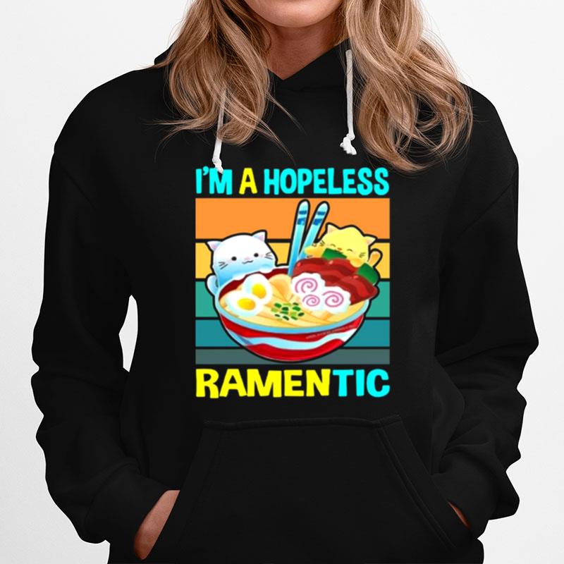 Kawaii Ramen Cat Noodles Im A Hopeless Ramentic Vintage Hoodie