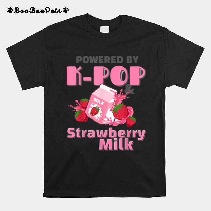 Kawaii Strawberry Milkshake Carton Korean Powered By Kpop T-Shirt