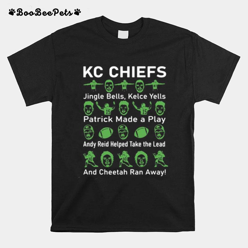 Kc Chiefs Jingle Bells Kelce Yells Patrick Made A Play T-Shirt