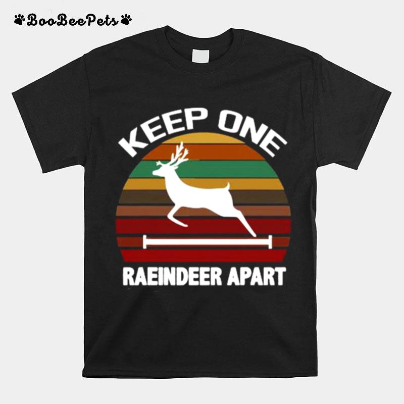 Keep One Reindeer Apart Christmas Quarantine Vintage T-Shirt