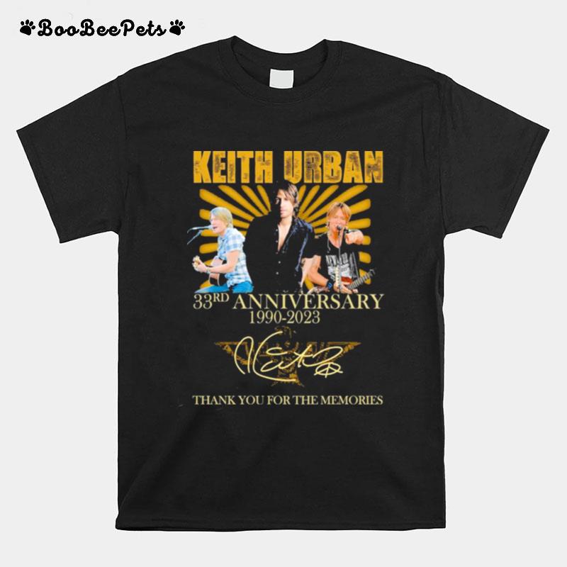 Keith Urban 33Rd Anniversary 1990 %E2%80%93 2023 Signature Thank You For The Memories T-Shirt