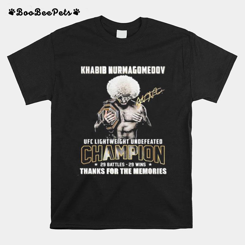 Khabib Nurmagomedov Ufc Lightweight Undefeated Champion Thanks For The Memories T-Shirt