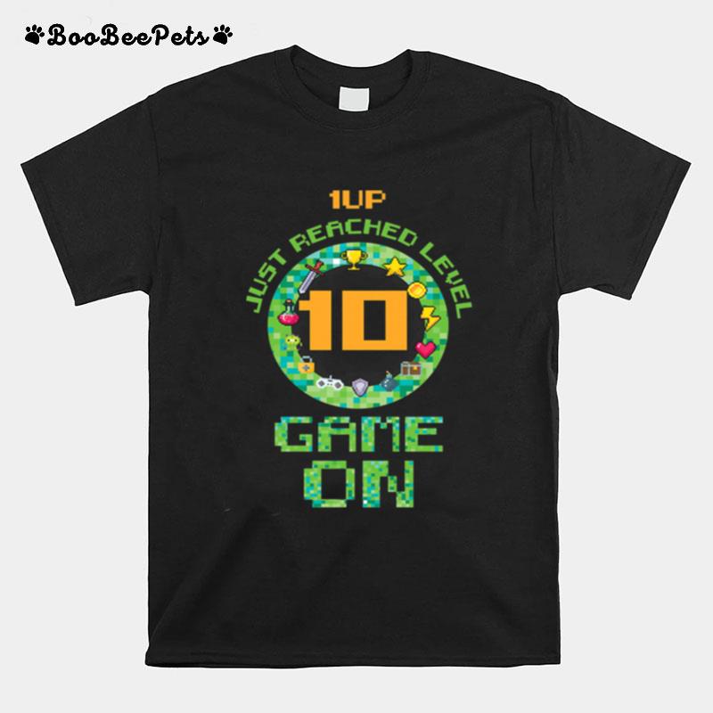 Kids 10Th Year Old Birthday Boys Girls Gamer Themed Decorations T-Shirt