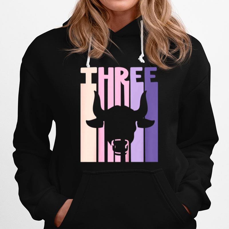 Kids 3Rd Birthday Taurus Zodiac Retro Girl 3 Years Old Hoodie