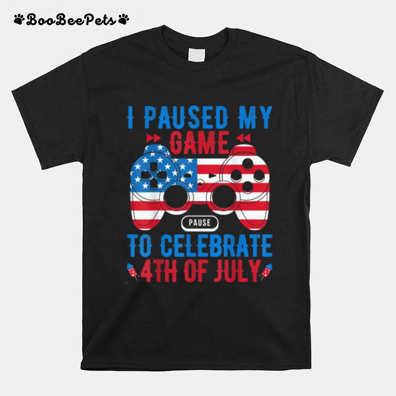 Kids 4Th Of July Game Gamer Us American Flag Kid Toddler Boy T B0B45M26Mp T-Shirt