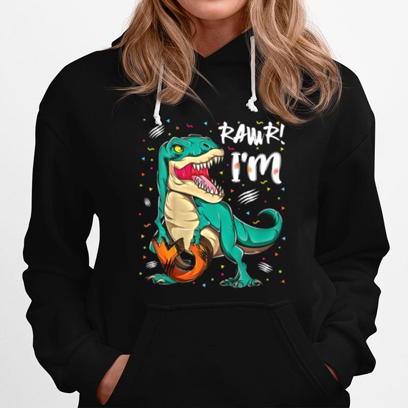 Kids 6 Year Old Dinosaurs Birthday 6Th Party Rawr T Rex Boys Hoodie