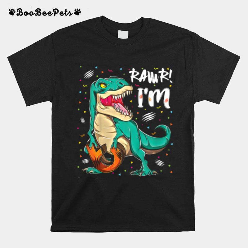 Kids 6 Year Old Dinosaurs Birthday 6Th Party Rawr T Rex Boys T-Shirt