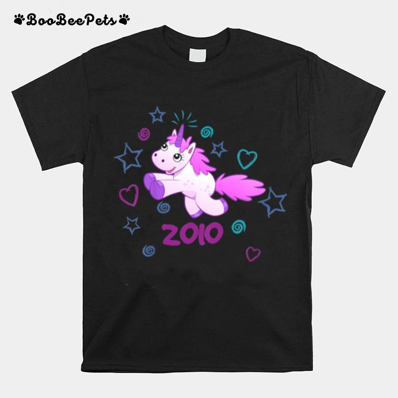 Kids Birthday Vintage 2010 Unicorn Girl T-Shirt