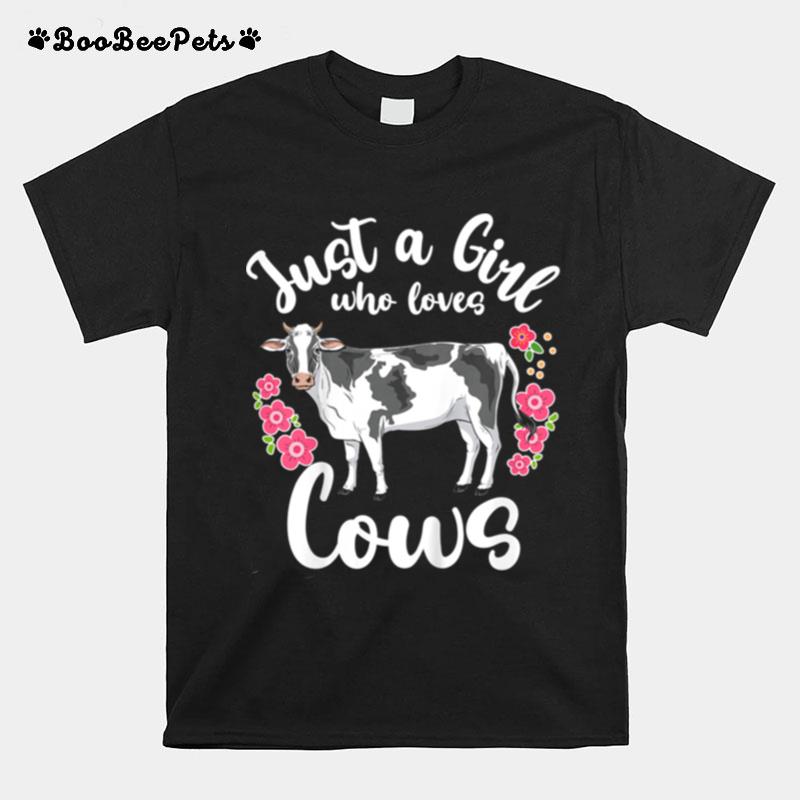 Kids Cow Just A Girl Who Loves Cows T-Shirt