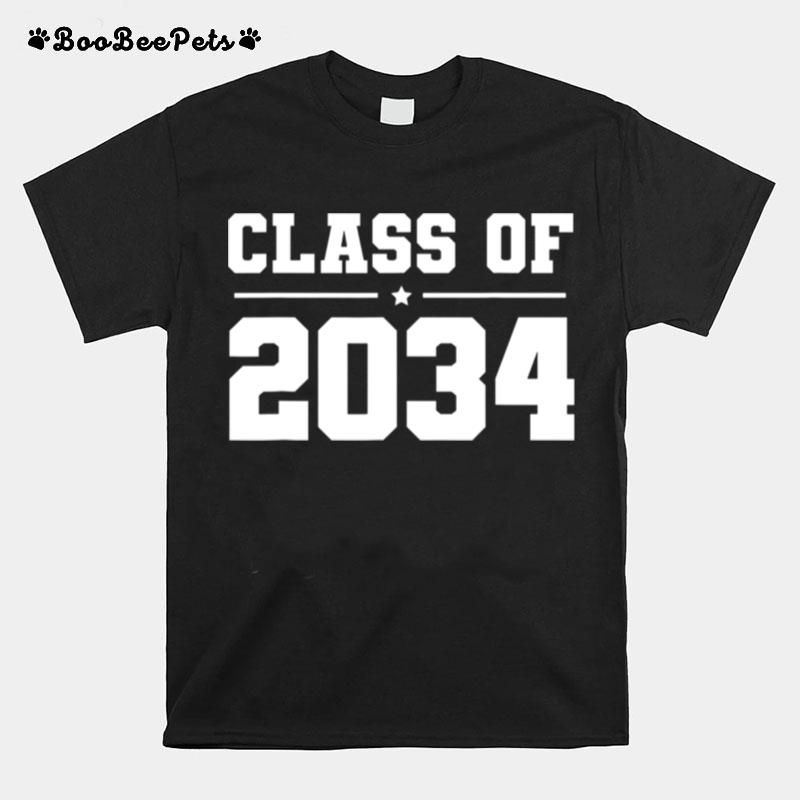 Kindergarten Class Of 2034 Grow With Me Heather Gray T-Shirt