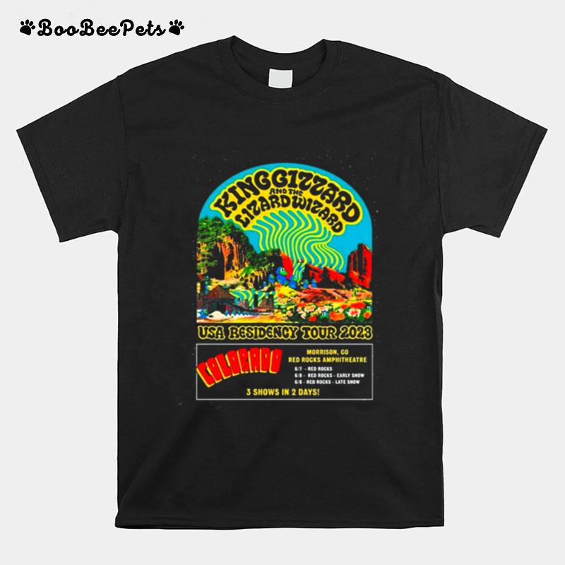 King Gizzard And The Lizard Wizard Colorado Usa Residency Tour 2023 T-Shirt