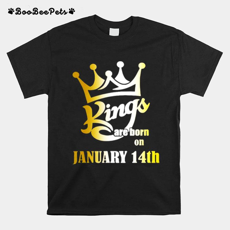 Kings Are Born In January 14Th Aquarius T-Shirt